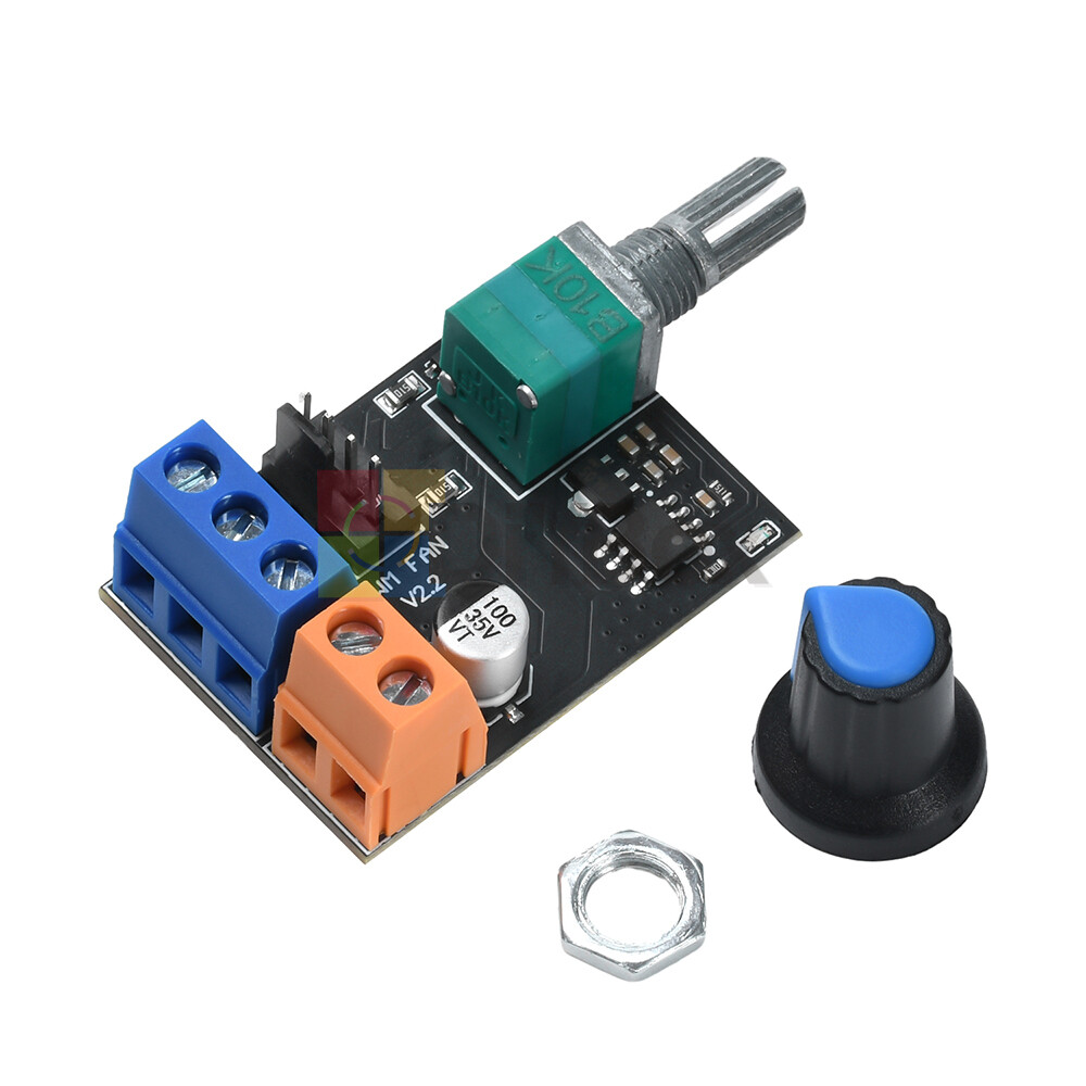 DC12V PWM Fan Governor Speed Control With Knob 3/4Wires Switch Fan Regulation