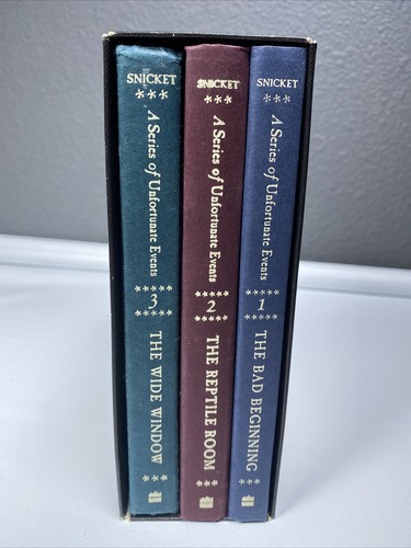 Lemony Snicket - A Box of Unfortunate Events Books 1-3 1st Edition -  Box Set - Afbeelding 3 van 6