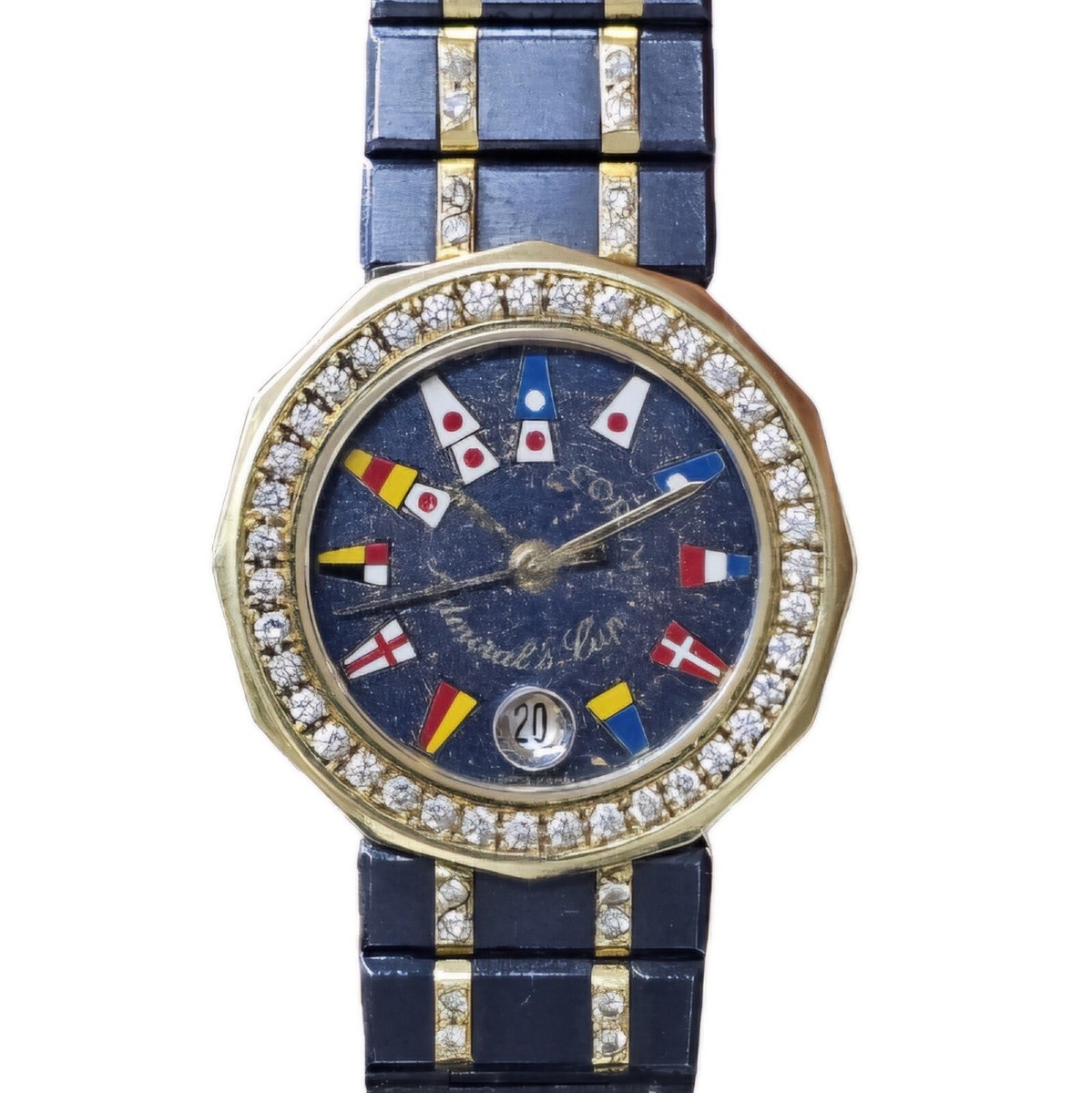 Corum Admirals Cup Bezel Diamond Gun Blue 39.912.33 V-52 Ladies | eBay