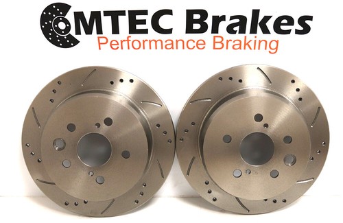 Fiat Coupe 20vt Turbo Front Rear Brake Discs Drilled Grooved - Imagen 6 de 8