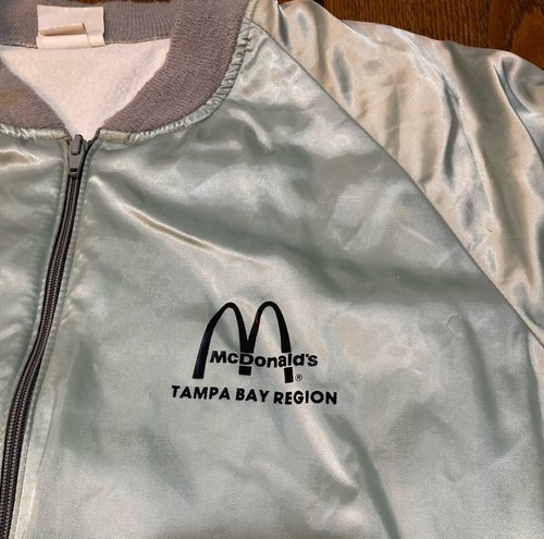 Vintage “McDonalds Tampa Bay Region” Satin Nylon Zip Up Manager/Crew Jacket - Picture 4 of 11