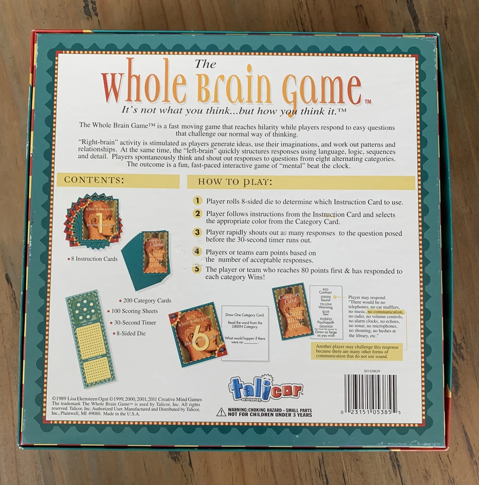 Complete 2011 Whole Brain Game – It’s Not What You Think, But How You Think It. - Image 2 of 3