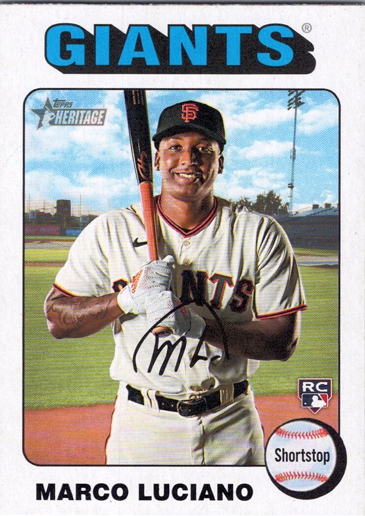 2024 Topps Heritage White Border #391 Marco Luciano RC San Francisco Giants