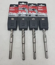 Set of 4 Milwaukee 48-20-8271/8371 SDS+ 2 & 4-Cutter 1/2"x 6" Carbide Drill Bits
