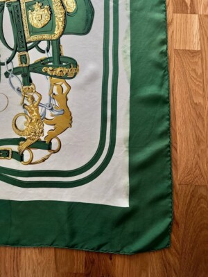 Authentic HERMES Scarf 100% Silk BRIDES de GALA Green | eBay