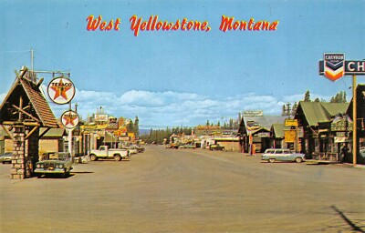 #h3543    WEST  YERLLOWSTONE,  MT.     POSTCARD,    STREET SCENE