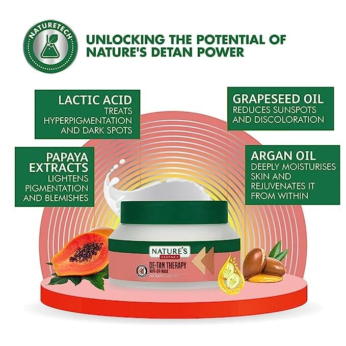 Nature's Essence De-Tan Therapy wipe-off mask, 200 g, White, tan Removal - Image 4 of 4