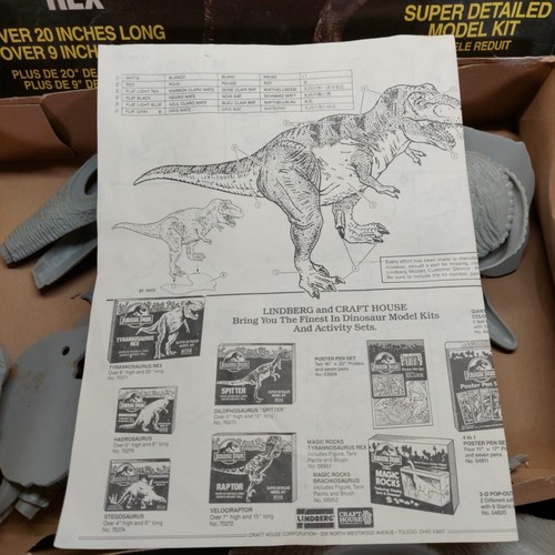 Jurassic Park T-Rex Model Kit Lindberg 1992 INCOMPLETE - Picture 3 of 5