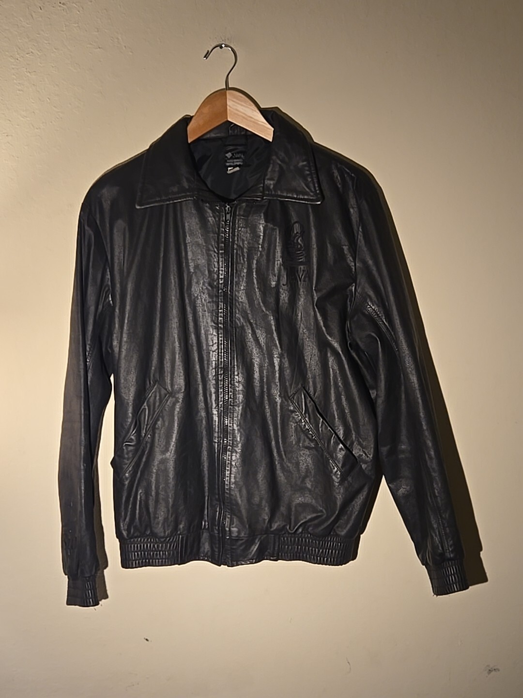Sun Microsystems Black Leather Jacket Medium Vint… - image 1
