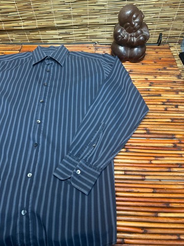 Dolce & Gabbana Men's Black / Gray Striped Long Sleeve Dress Shirt Size 42/16.5 - Picture 3 of 7