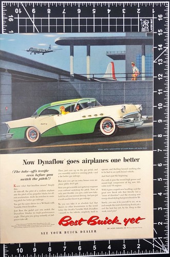 1956 Buick Roadmaster Super Century Dynaflow Print Ad Airport - Picture 3 of 7