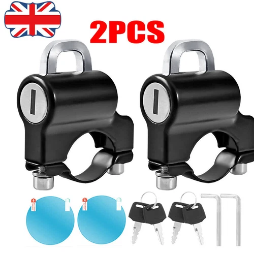 2pcs Helmet Lock Anti-Theft Padlock Universal fit Motorbike Motorcycle Handlebar