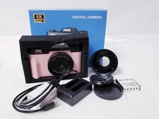Digital Cameras 4K 48MP 16X 60FPS WiFi Auto Focus Video Camera Pink 32 Gb Card