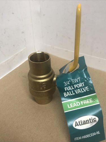 3/4" Copper -ATLANTIC 3/4" Full Port Sweat Ball Valve-3/4"C x 3/4"C