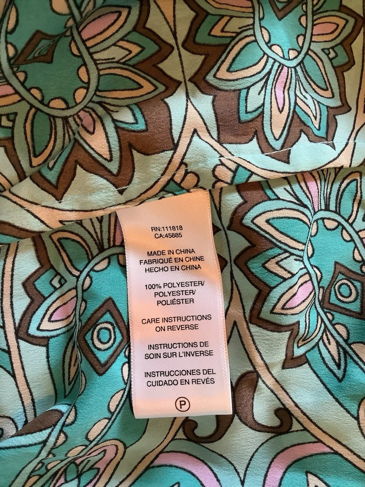 Abito da festa Michael Kors MK Paisley floreale blu turchese taglia 10 elastico in vita