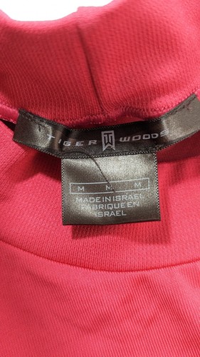 Tiger Woods Gold T-Shirt Mock Neck Sunday Red Crosshatch Mens Size Medium - Picture 6 of 7