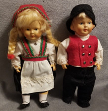 1930's Vintage, Celluloid Minerva, Boy Girl Dolls Marked Germany, TD56, 6"