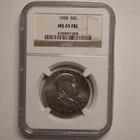 1958 *P* Franklin Half Dollar NGC MS-65 FBL *MINT SET TONING* - FREE SHIP! G1456