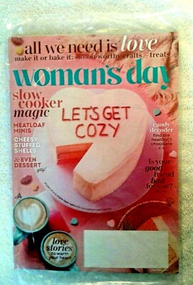Woman's Day Magazine February 2021 Brand New Valentines Ler's Get Cozy Slow Cook