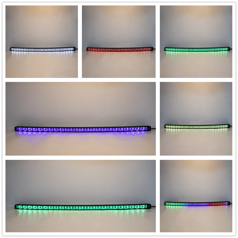 Barra de luz de techo de 50" con kit de cables de montaje de persecución RGB para Ford Bronco/F-150 1966-1996 Foto 3 de 4