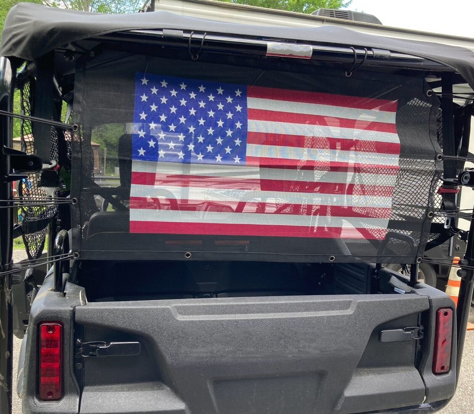 UTV Fabric Rear Panel with Open Window For Honda Pioneer 500/700/1000 ...