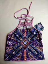 YMI Girls Kids 14 Multicolor Bikini Top Halter Open Back Swimsuit Top Swimwear