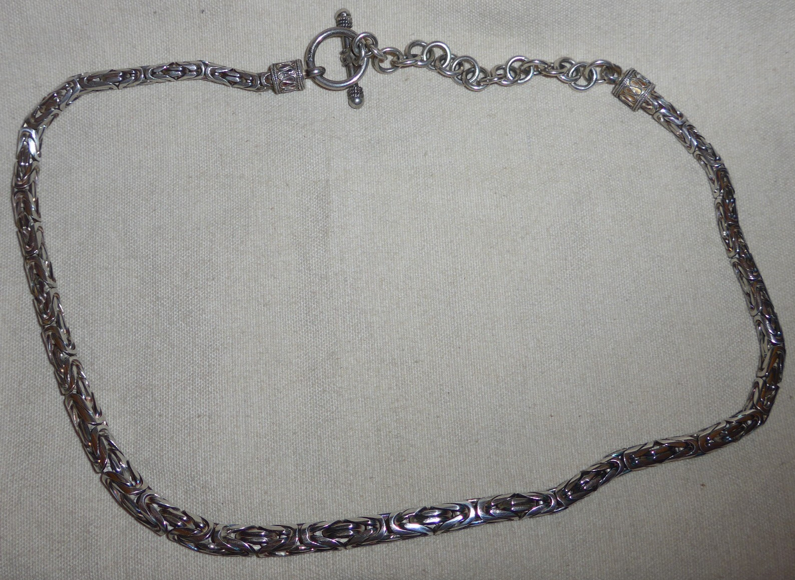 vtg Solid 925 Sterling Silver Chain Byzantine Lin… - image 4