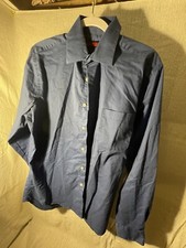 Architect Blue Fitted Stretch Dress Shirt Medium