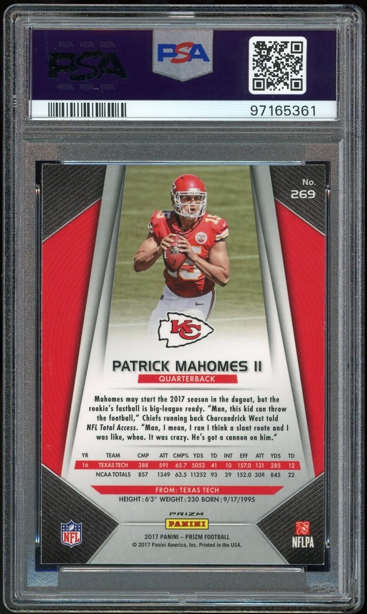 2017 Panini Prizm Red,White,Blue Patrick Mahomes RC Rookie Red Ink