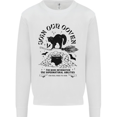 Join Our Coven lustiges Halloween Katze Kinder Sweatshirt Pullover