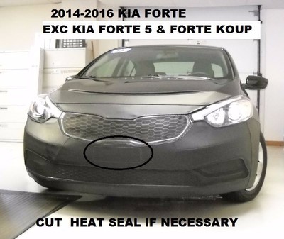 Lebra Front End Mask Cover Bra Fits Kia Forte 2014-2016 Exc. Forte5 & Forte Koup