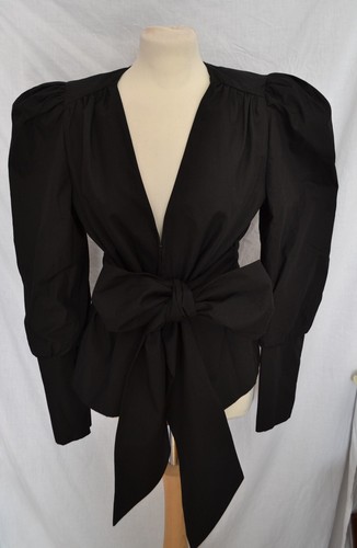 CHAQUETA ZARA MUJER NUEVA MANGA GLOBO NEGRA CON CORBATA TALLA L REF. 7685/509 - Imagen 5 de 7