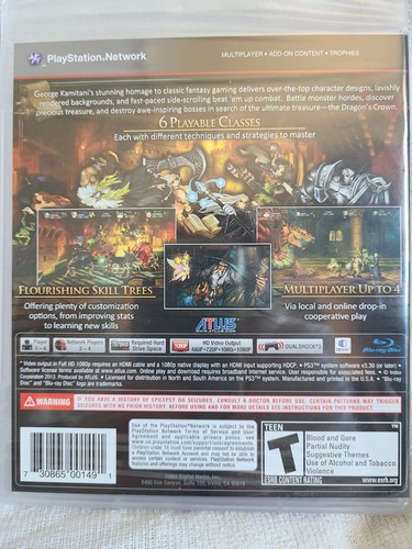 Dragons crown ps3 NA Release English Factory Sealed - Picture 2 of 2