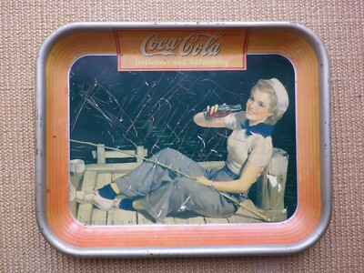 Altes Coca Cola Tablet 40er Jahre 1940 Reklame Werbung Original USA 