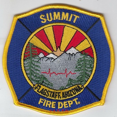 Summit  fire department, Flagstaff, Arizona (4'' x 4'' size) fire patch
