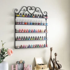 5/6 Tier Nail Polish Wall Mount Rack Stand Metal Organizer Hang Holder Display