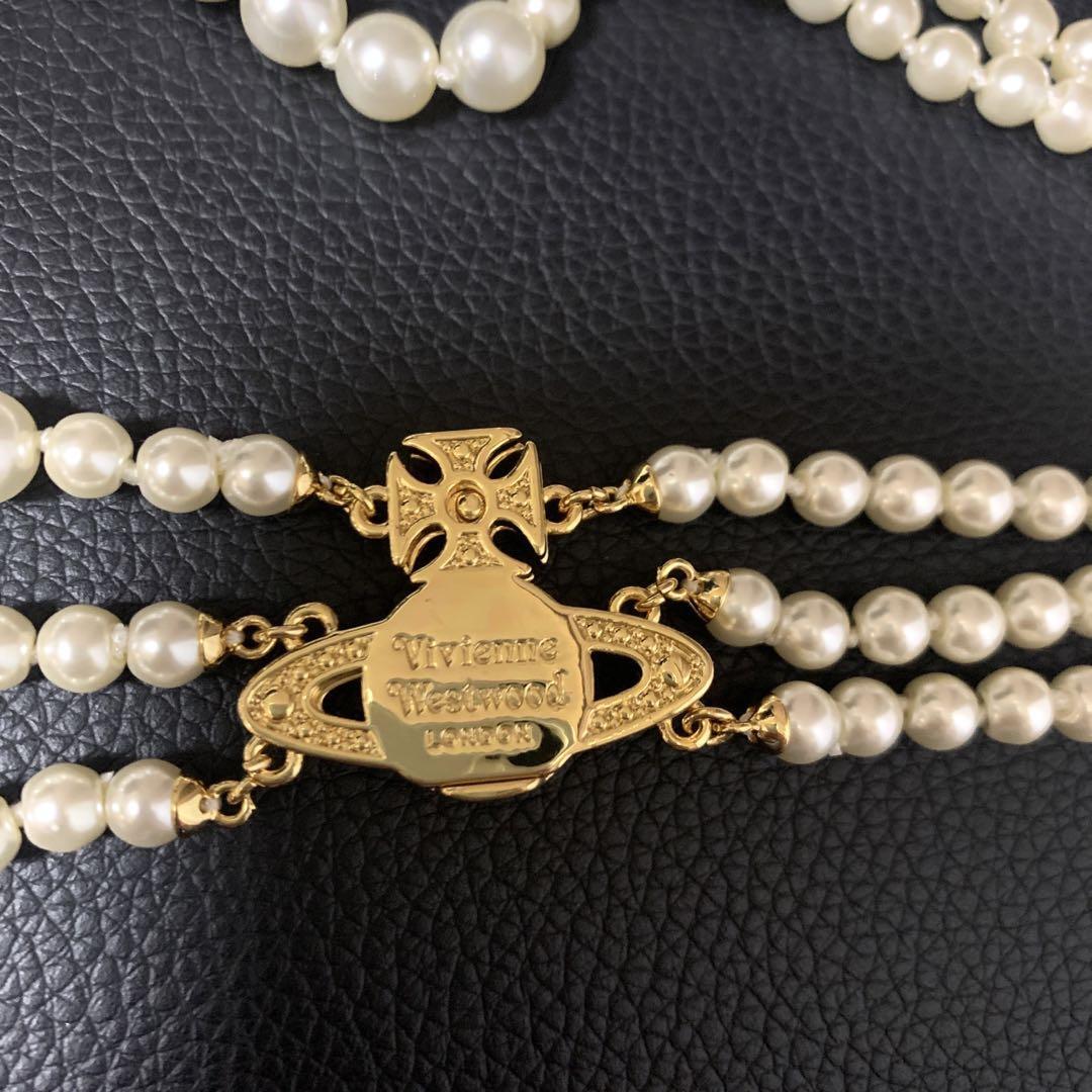 【Vivienne Westwood】 Graziella 3列パールネックレス ゴールド Vivienne Westwood Necklace GRAZIELLA 3-strand pearl gold IN