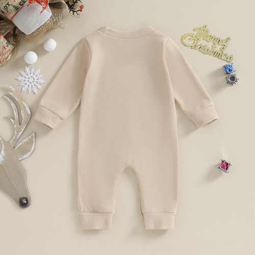 Newborn Baby Girl Boy Christmas Outfit Long Sleeve Romper Jumpsuit Bodysuit S... - Picture 4 of 5