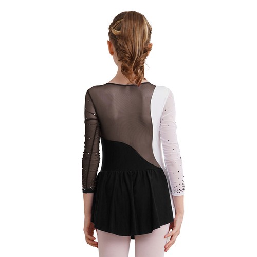 Kids Girls Leotard Rhinestone Dance Dress Ice Roller Gymnastics Skating Outfit - Picture 23 of 98