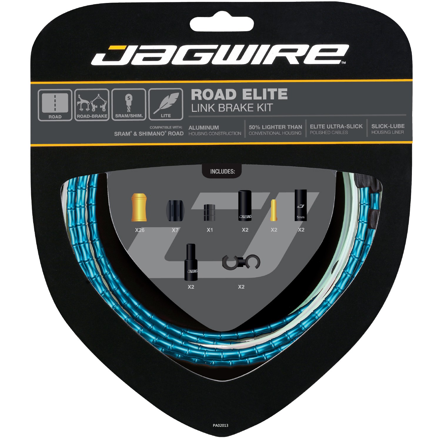 Road Elite Link Brake Kit bleu, kit de câbles de frein en aluminium pour vélo de course