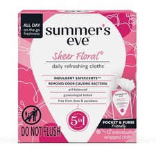 Summer's Eve Cleansing Cloth Sheer Floral, 12 Count Pack of 3 