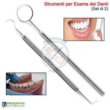 Strumenti per Esame dei denti Ispezione Dentale Pulizia Tartaro Igiene Orale Kit