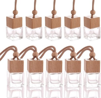 10 Pcs 8ml Car Air Freshener Ornament,Empty Clear Glass Essential Oil Diffuser P