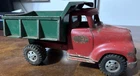 EARLY VINTAGE 1950'S TONKA MOUND METALCRAFT RED GREEN DUMP TRUCK PRESSED STEEL