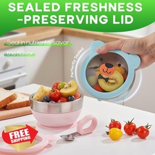 Mrs. Chou Baby Bowl Spoon Set Pink Silicone 304 Steel