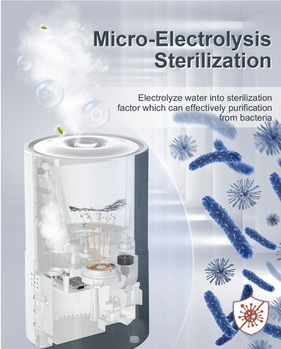 Ultrasonic Humidifier Diffuser + Air Sterilizer Cool Mist Top Fill Auto Shut-off - Picture 7 of 12