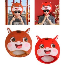 Horse Plush Hat Dress up Cosplay Stuffed Animal Hat for Girls Children Women