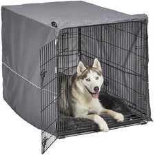 Spacious 42-Inch Dog Crate with Soft Bed  Washable Cover for Safety  Comfort