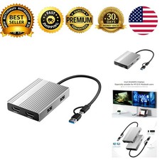 USB-C to Dual HDMI DisplayLink Adapter for Mac M1 M2 M3 M4 Windows