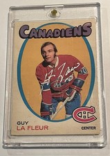 Guy Lafleur Montreal Habs signed card Rookie RC AUTO UNIQUE SILVER WRITING🔥